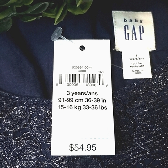 🔥ABSOLUTE FINAL💲⬇️GAP Kids Navy Metalic Lace Overlay Dress, Size 3 ~ NWT - Picture 5 of 5